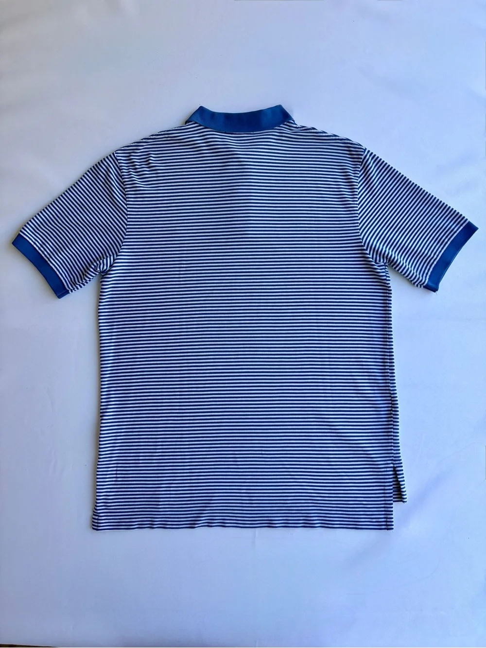 Vintage 90s Polo Ralph Lauren Blue & White Striped Polo Shirt